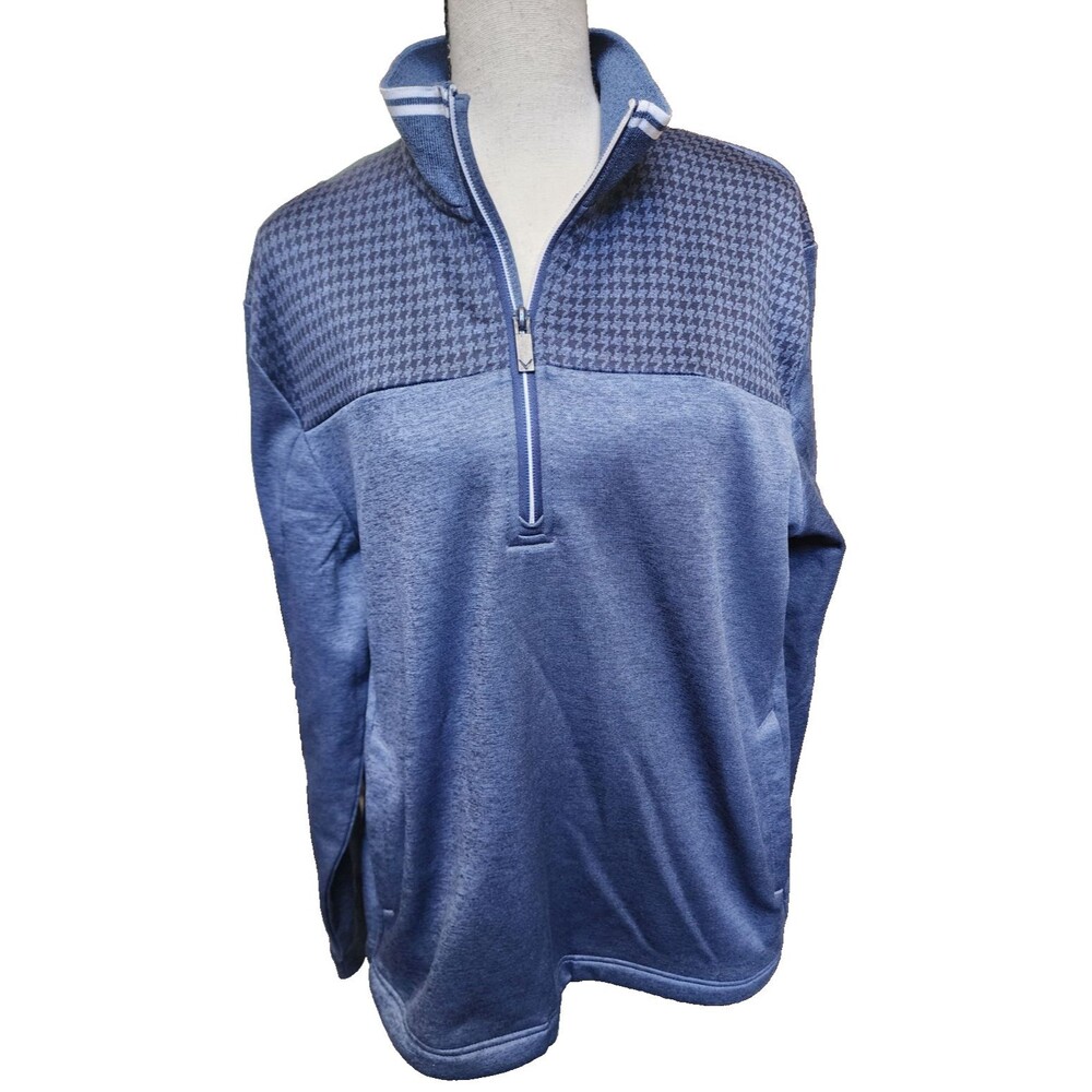 Callaway Weatherseries Golf 1/4 Zip Blue Pullover Size Medium
